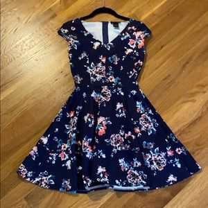 New Aqua Small Navy Floral Dress